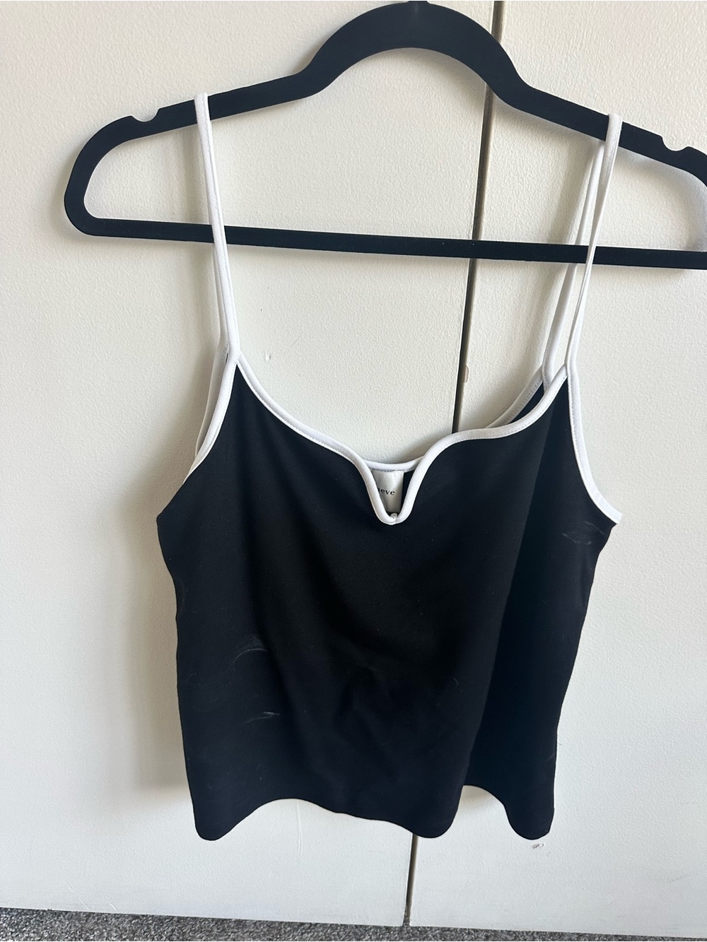 Maeve Black and White Contrast Trim Camisole Top